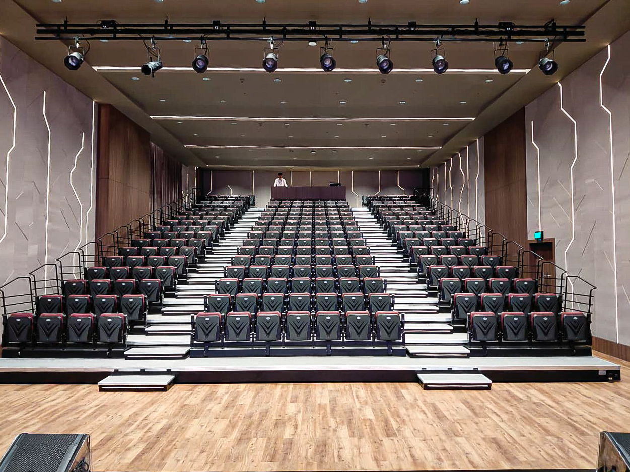 Auditorium hall with tiered seating